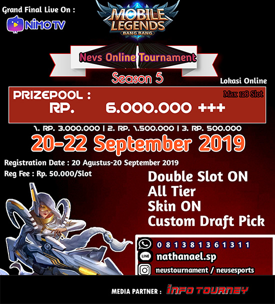 turnamen ml mole mobile legends september 2019 nevs season 5 poster