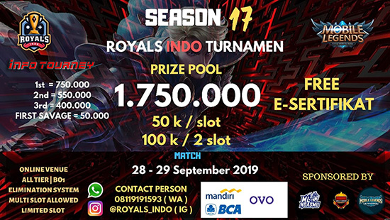 turnamen ml mole mobile legends september 2019 royals indo group season 17 1 logo