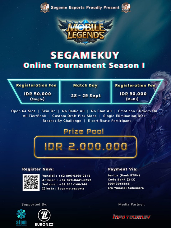 turnamen ml mole mobile legends september 2019 segamekuy season 1 poster