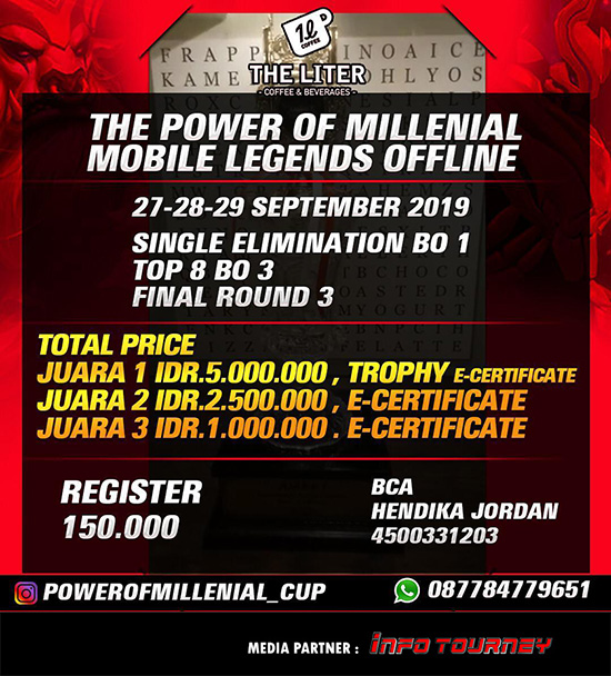 turnamen ml mole mobile legends september 2019 the power of millenial cup poster