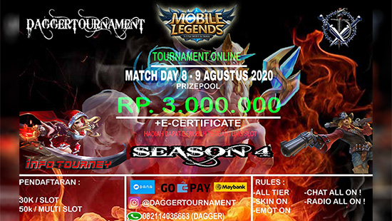 turnamen ml mlbb mole mobile legends agustus 2020 dagger season 4 logo