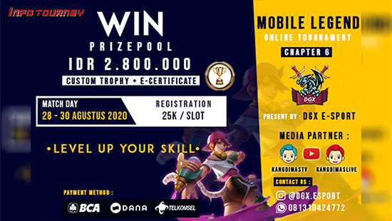 turnamen ml mlbb mole mobile legends agustus 2020 dgx esport chapter 6 logo