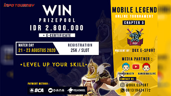 turnamen ml mlbb mole mobile legends agustus 2020 dgx esports chapter 5