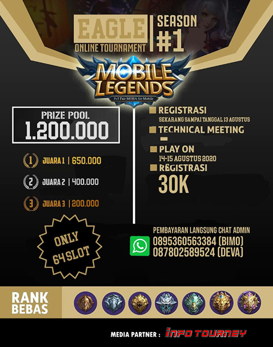 turnamen ml mlbb mole mobile legends agustus 2020 eagle season 1 poster