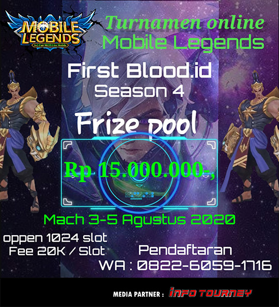 turnamen ml mlbb mole mobile legends agustus 2020 first blood id season 4 poster