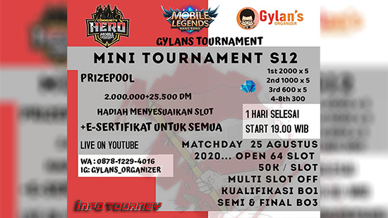 turnamen ml mlbb mole mobile legends agustus 2020 gylans mini season 12 logo