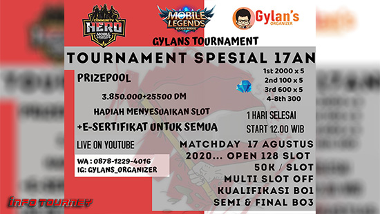 turnamen ml mlbb mole mobile legends agustus 2020 gylans spesial 17an logo