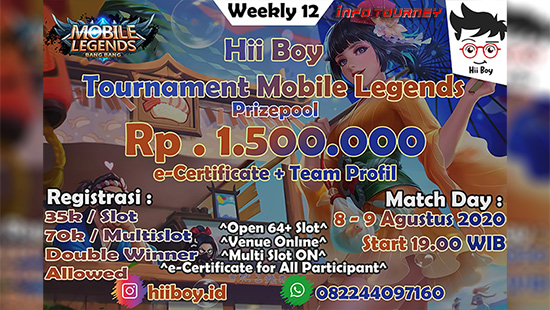 turnamen ml mlbb mole mobile legends agustus 2020 hii boy season 12 logo