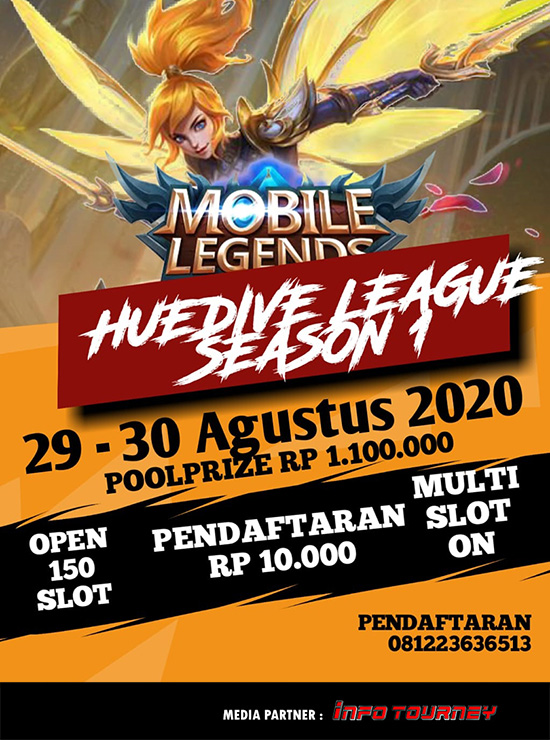 turnamen ml mlbb mole mobile legends agustus 2020 huedive league season 1 poster