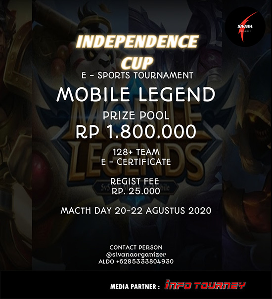 turnamen ml mlbb mole mobile legends agustus 2020 independence cup sivana poster