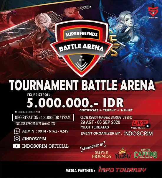 turnamen ml mlbb mole mobile legends agustus 2020 indoscrim x superfriends poster