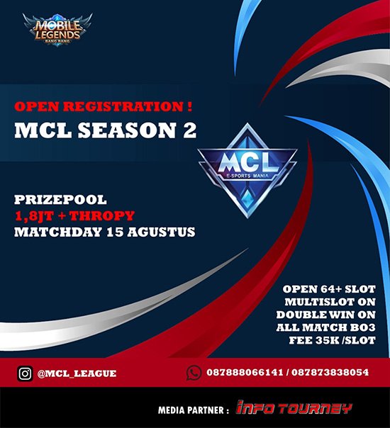 turnamen ml mlbb mole mobile legends agustus 2020 mcl season 2 poster