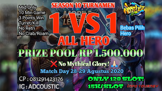 turnamen ml mlbb mole mobile legends agustus 2020 noobler season 10 1vs1 all hero logo