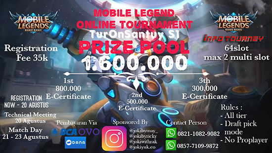 turnamen ml mlbb mole mobile legends agustus 2020 tur on santuy season 1 logo