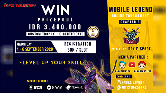 turnamen ml mlbb mole mobile legends september 2020 dgx esport chapter 8 logo