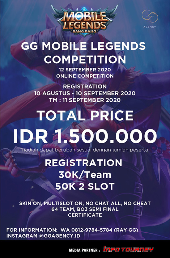 turnamen ml mlbb mole mobile legends september 2020 gg competition poster