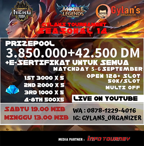 turnamen ml mlbb mole mobile legends september 2020 gylans season 14 poster
