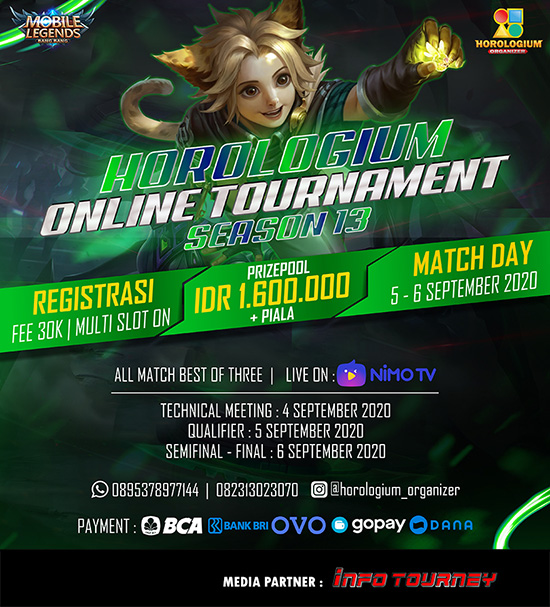 turnamen ml mlbb mole mobile legends september 2020 horologium organizer season 13 poster