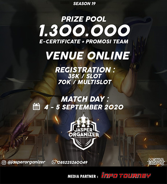 turnamen ml mlbb mole mobile legends september 2020 jasper season 19 poster