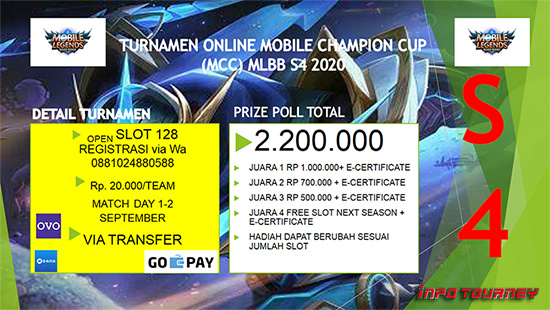 turnamen ml mlbb mole mobile legends september 2020 mcc season 4 logo
