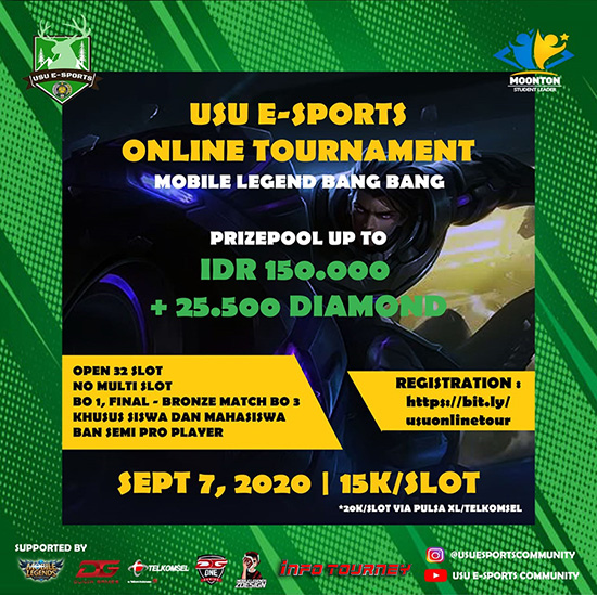 turnamen ml mlbb mole mobile legends september 2020 usu esports poster