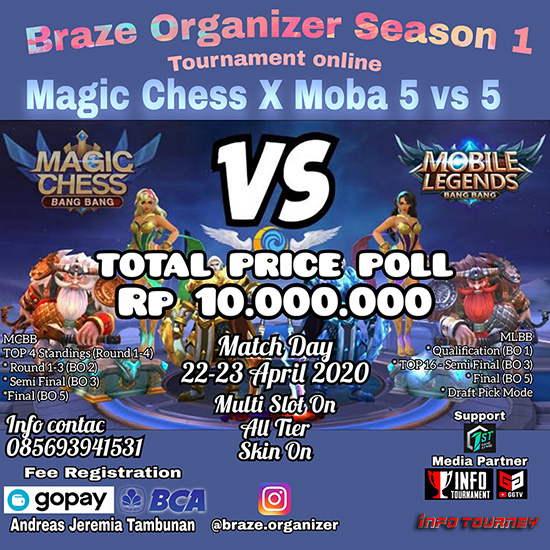 turnamen ml mlbb mole mobile legends april 2020 braze organizer season 1 poster