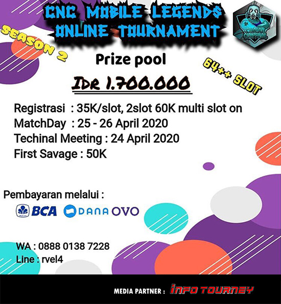 turnamen ml mlbb mole mobile legends april 2020 cnc season 2 poster