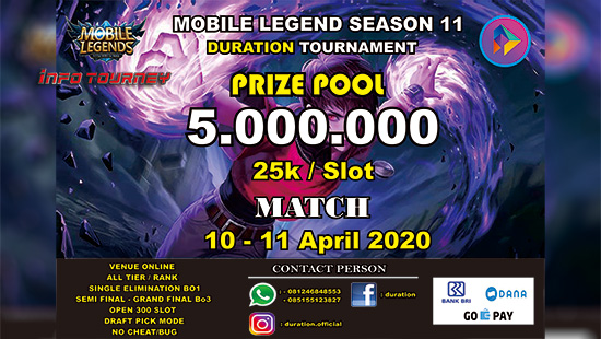 turnamen ml mlbb mole mobile legends april 2020 duration official season 11 logo