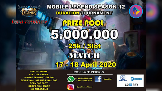 turnamen ml mlbb mole mobile legends april 2020 duration official season 12 logo