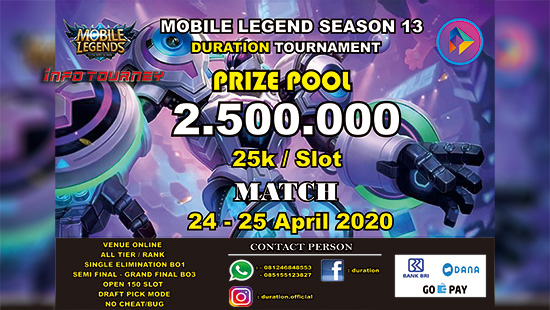 turnamen ml mlbb mole mobile legends april 2020 duration official season 13 logo