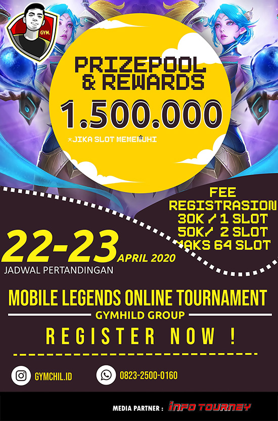 turnamen ml mlbb mole mobile legends april 2020 gym group season 2 poster
