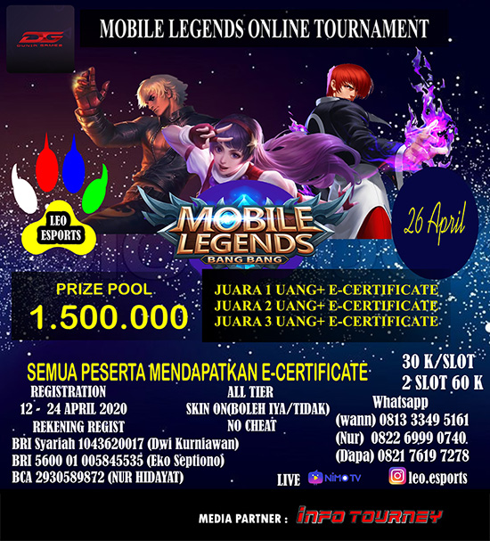 turnamen ml mlbb mole mobile legends april 2020 leo esports season 1 poster
