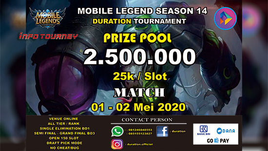 turnamen ml mlbb mole mobile legends mei 2020 duration official season 14 logo