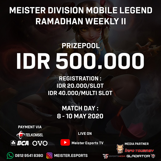 turnamen ml mlbb mole mobile legends mei 2020 ramadhan weekly 2 poster