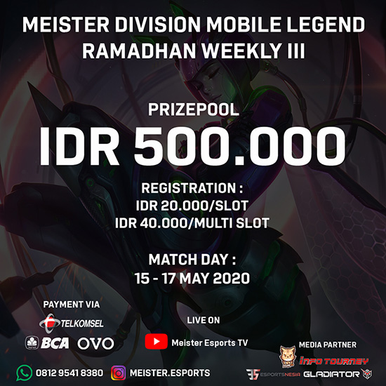 turnamen ml mlbb mole mobile legends mei 2020 ramadhan weekly 3 poster