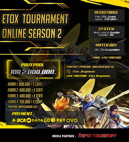 turnamen ml mlbb mole mobile legends desember 2020 etox organizer season 2 poster