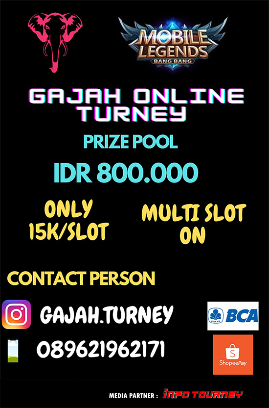 turnamen ml mlbb mole mobile legends desember 2020 gajah turney poster