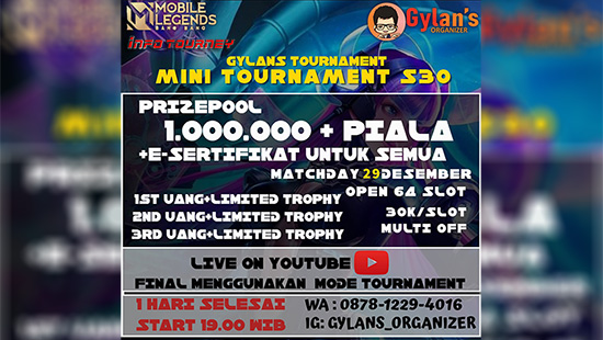 turnamen ml mlbb mole mobile legends desember 2020 gylans mini season 30 logo