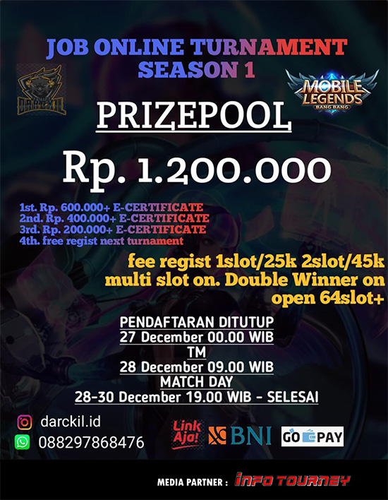 turnamen ml mlbb mole mobile legends desember 2020 job season 1 poster