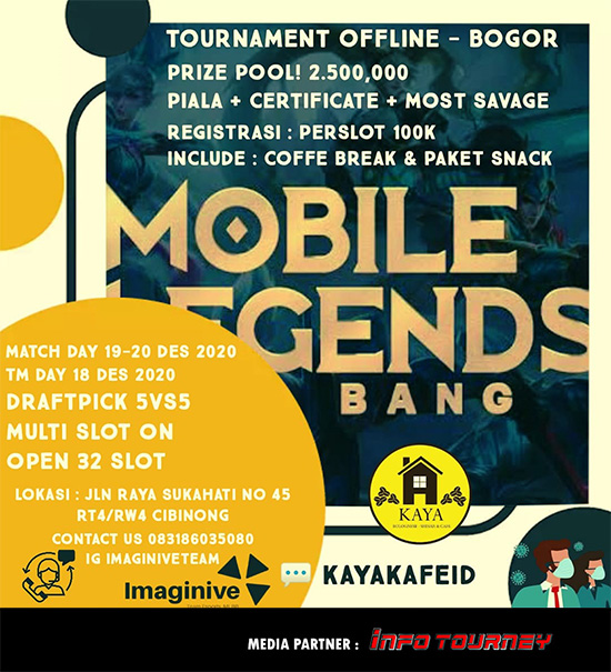 turnamen ml mlbb mole mobile legends desember 2020 kaya cafe id bogor poster