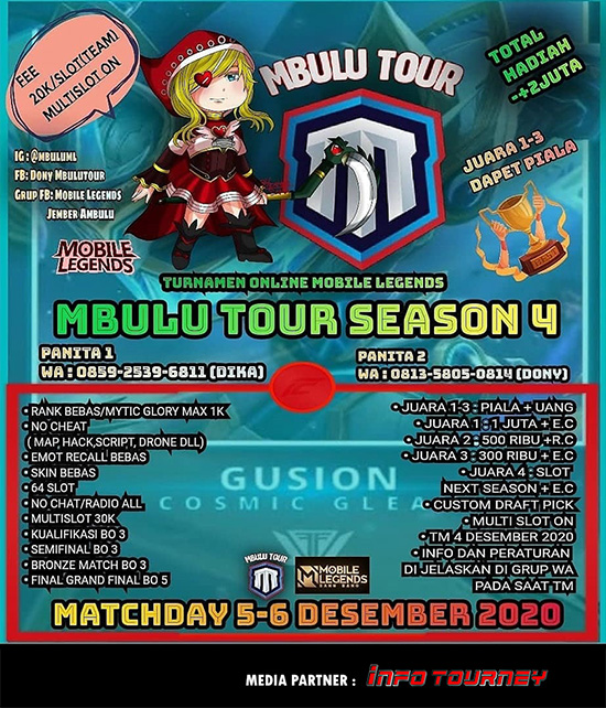turnamen ml mlbb mole mobile legends desember 2020 mbulu season 4 poster