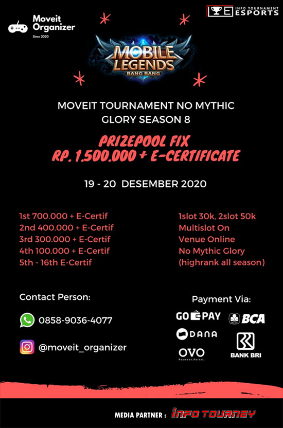 turnamen ml mlbb mole mobile legends desember 2020 moveit no mythic glory season 8 poster