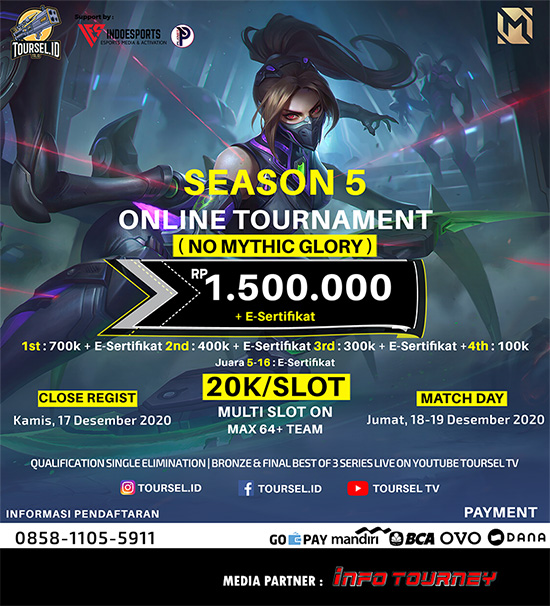 turnamen ml mlbb mole mobile legends desember 2020 toursel id season 5 poster