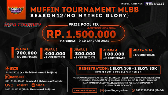 turnamen ml mlbb mole mobile legends januari 2021 muffin season 12 no mythic glory logo