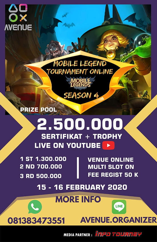 turnamen ml mlbb mole mobile legends februari 2020 avenue organizer season 4 poster