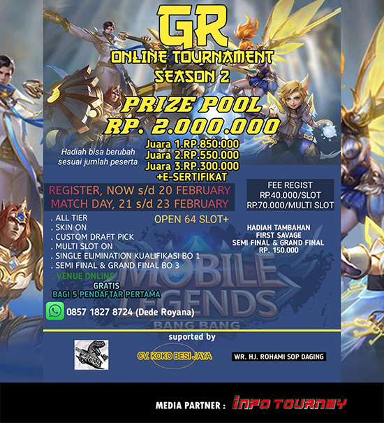 turnamen ml mlbb mole mobile legends februari 2020 gr season 2 poster
