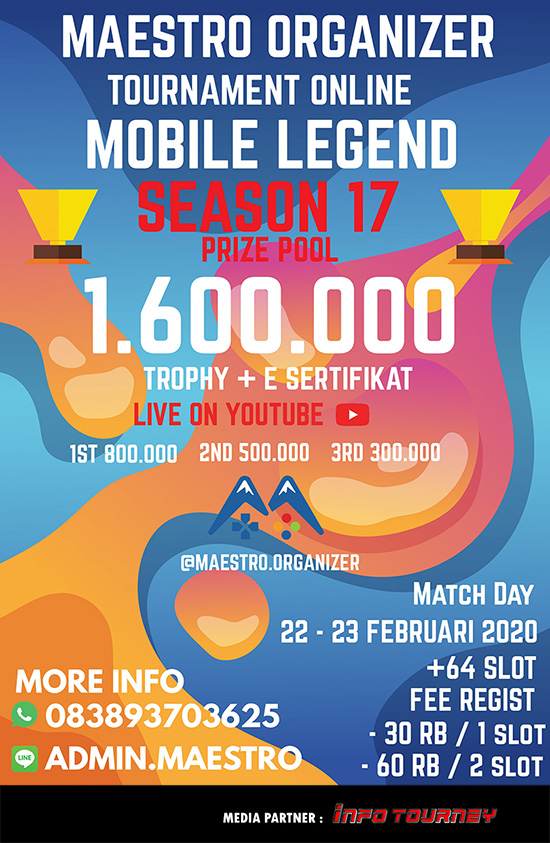 turnamen ml mlbb mole mobile legends februari 2020 maestro organizer season 17 poster