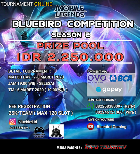 turnamen ml mlbb mole mobile legends maret 2020 blue bird competition season 2 poster