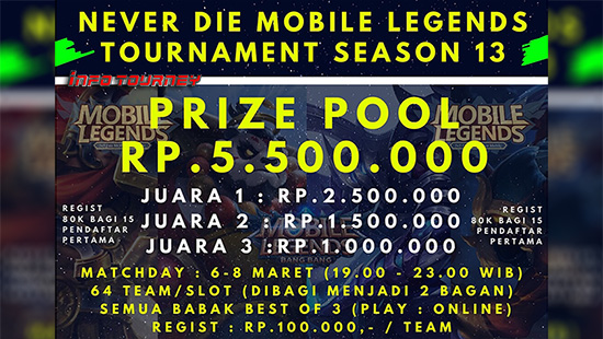 turnamen ml mlbb mole mobile legends maret 2020 never die season 13 logo