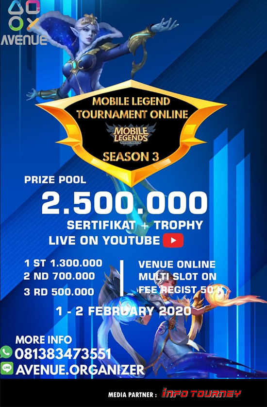 turnamen ml mlbb mole mobile legends februari 2020 avenue organizer season 3 poster